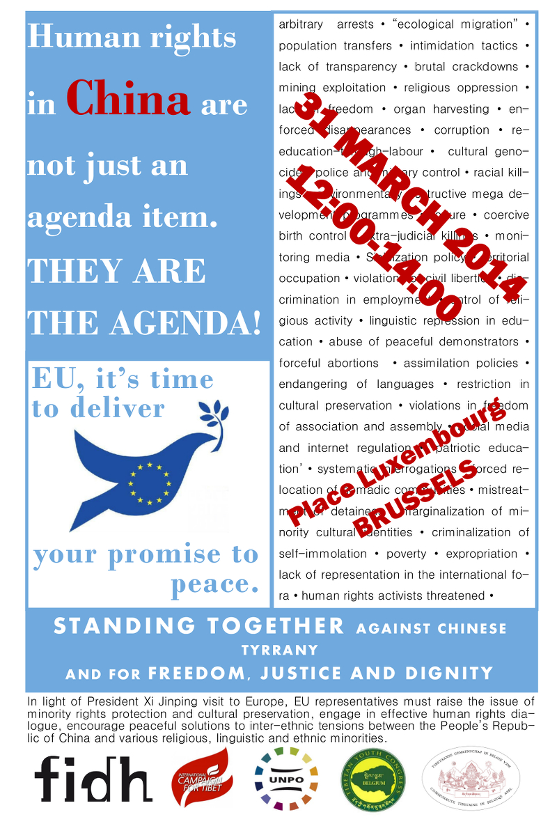 Tibet Demonstration Flyer 31.3.2014